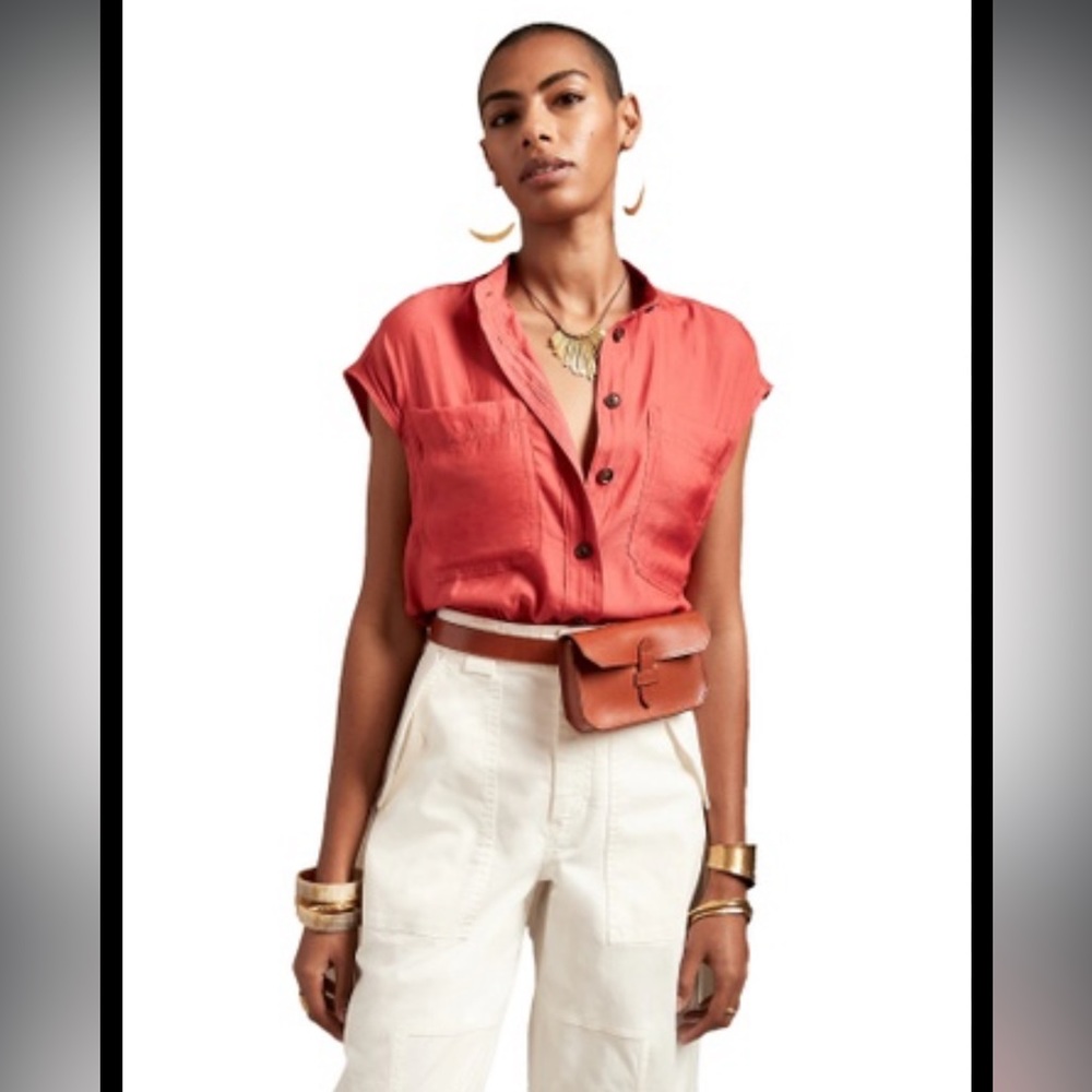 NWT Banana Republic Sleeveless Shirt - Passion Punch